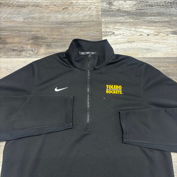Nike Stride Dri Fit Toledo Rockets Black Mens XL Training 1/4 Zip Running Top‎ - Picture 1 of 9